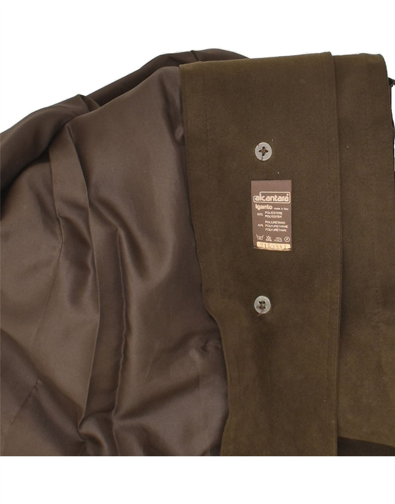 DELBA ALCANTARA Womens Overcoat UK 12 Medium Brown Polyester | Vintage Delba Alcantara | Thrift | Second-Hand Delba Alcantara | Used Clothing | Messina Hembry 