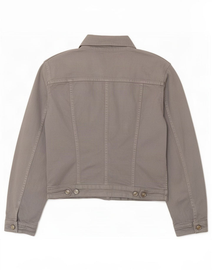 Trussardi Jeans Womens Crop Denim Jacket UK 12 Medium Grey