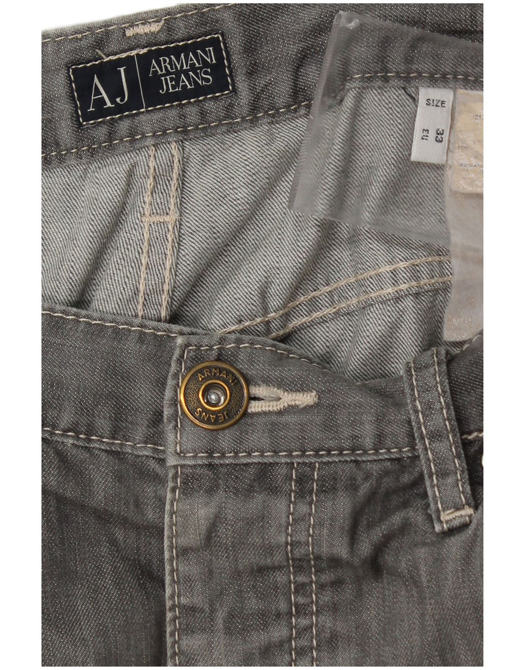 Armani Mens Slim Jeans W33 L27 Grey