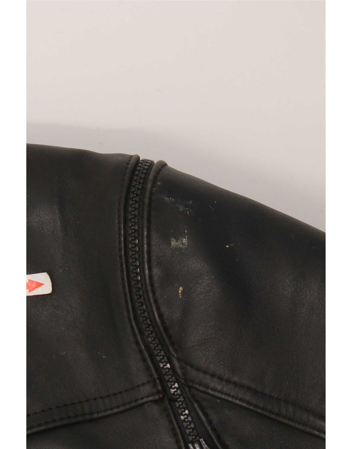 Hein Gericke Mens Leather Racer Jacket IT 50 Large Black Leather