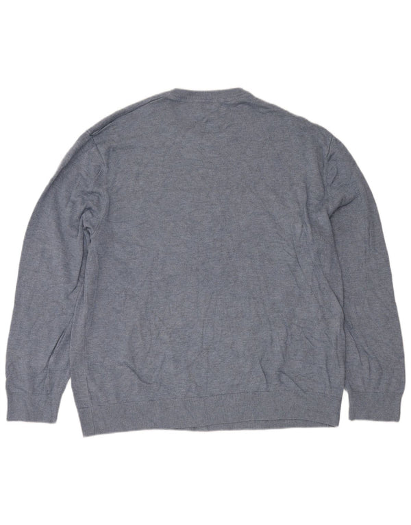 Nautica Mens Crew Neck Jumper Sweater 2XL Blue Cotton