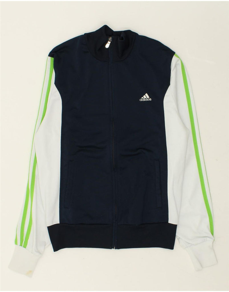 ADIDAS Mens Tracksuit Top Jacket UK 34/36 Small Navy Blue Colourblock | Vintage Adidas | Thrift | Second-Hand Adidas | Used Clothing | Messina Hembry 