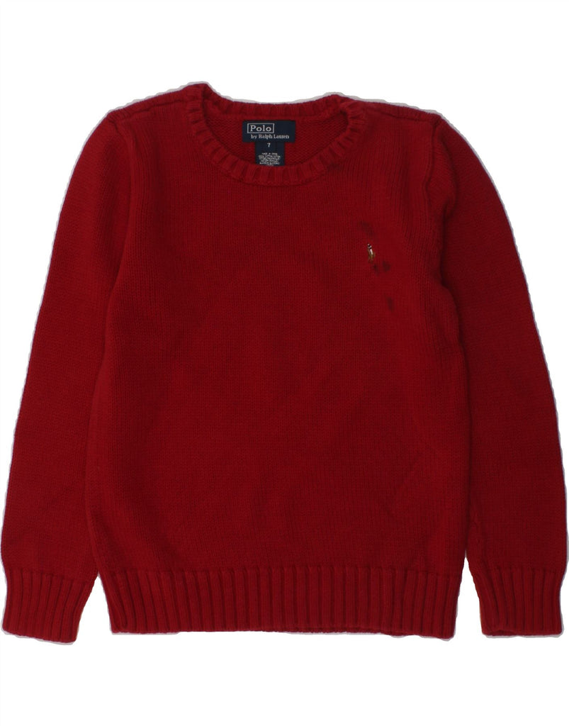 POLO RALPH LAUREN Boys Crew Neck Jumper Sweater 6-7 Years Red Cotton | Vintage Polo Ralph Lauren | Thrift | Second-Hand Polo Ralph Lauren | Used Clothing | Messina Hembry 