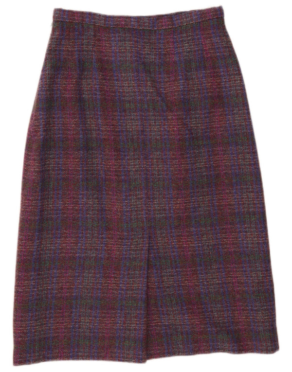 Pitlochry Womens Midi Skirt UK 14 Medium W30 Multicoloured Check Wool