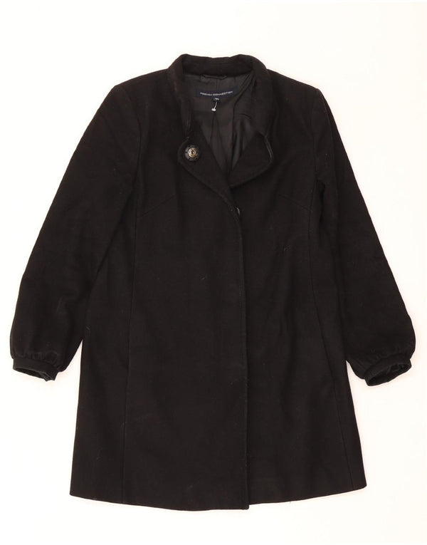 French Connection Womens Oversized Overcoat UK 8 Small Black Virgin Wool