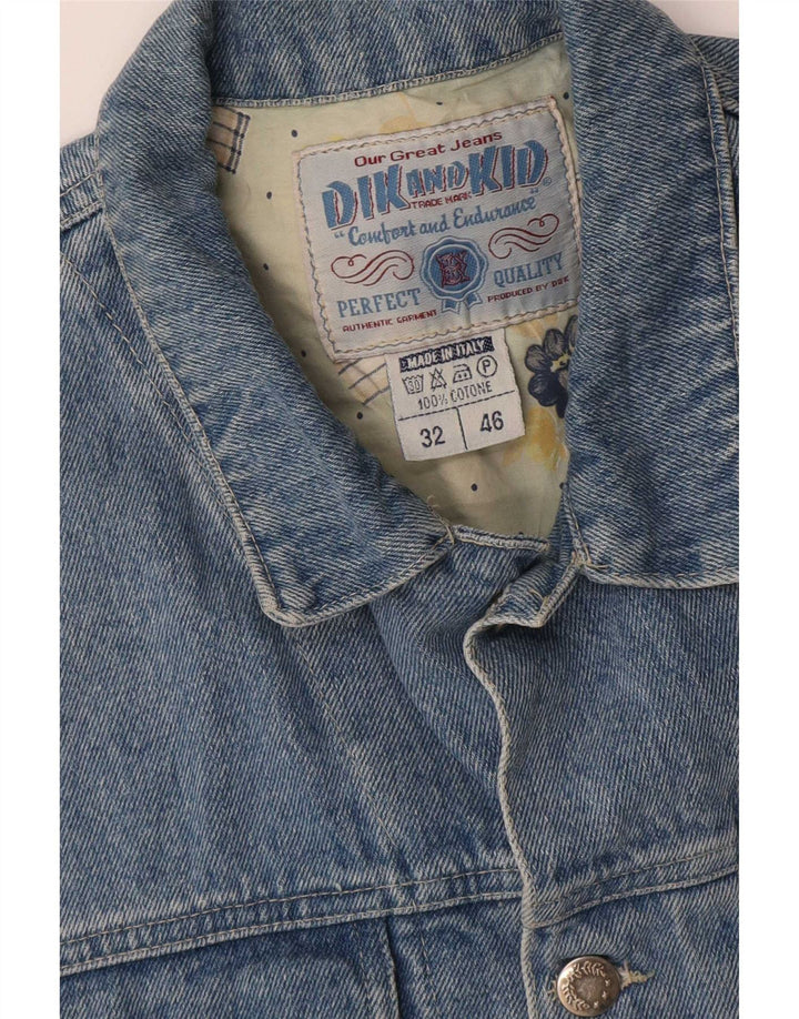 Vintage Mens Denim Gilet IT 46 Small Blue Cotton