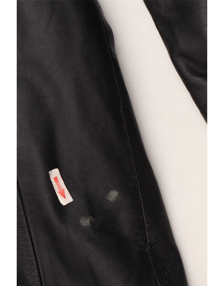 Vintage Mens Leather Coat UK 42 XL Black