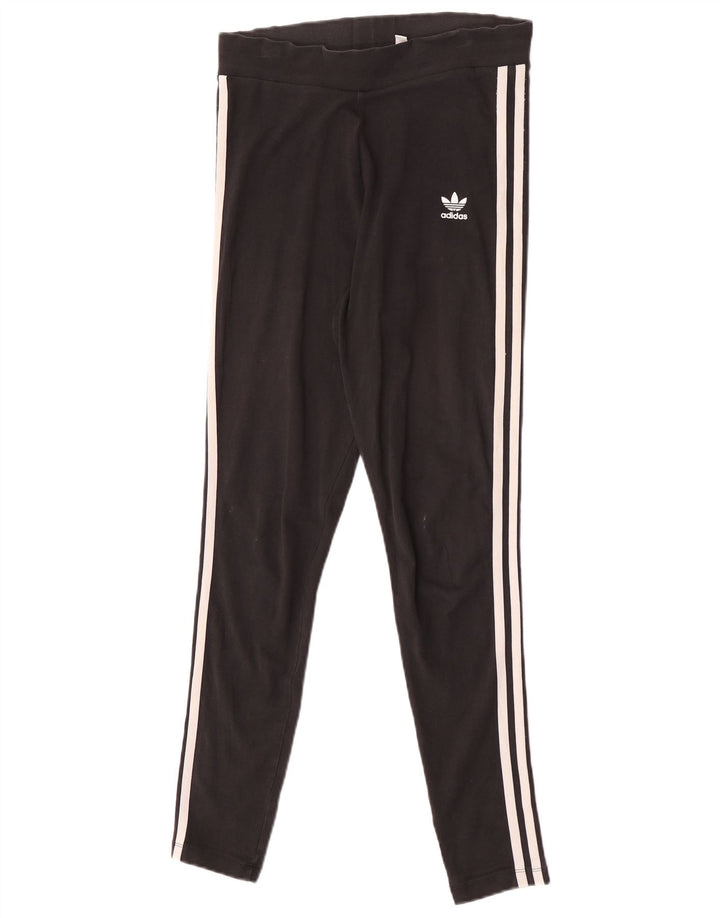 Adidas Womens Slim Fit Leggings UK 12 Medium Black Cotton