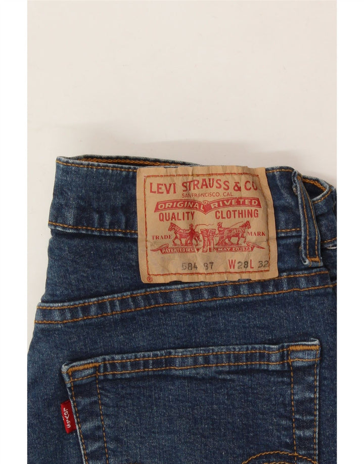 LEVI'S Womens 584 Bootcut Jeans W28 L32 Navy Blue Vintage Levi's and Second-Hand Levi's from Messina Hembry 