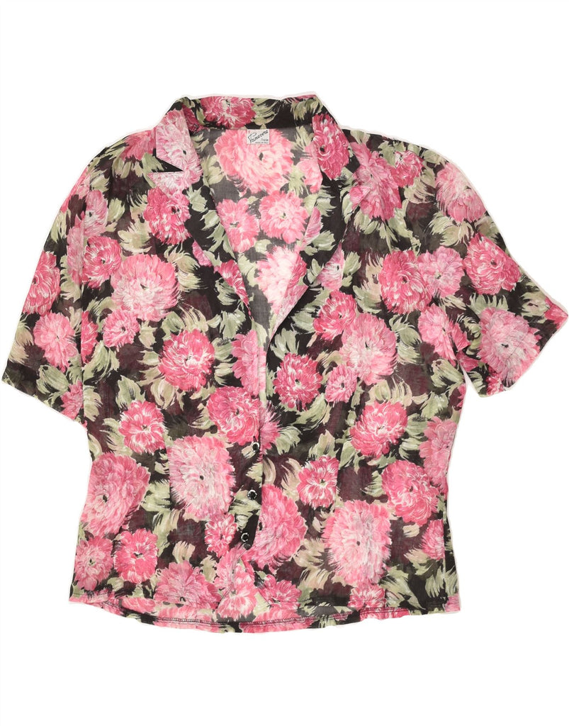 PRIMAVERA FIRENZE Womens Short Sleeve Shirt Blouse UK 14 Medium Pink | Vintage Primavera Firenze | Thrift | Second-Hand Primavera Firenze | Used Clothing | Messina Hembry 