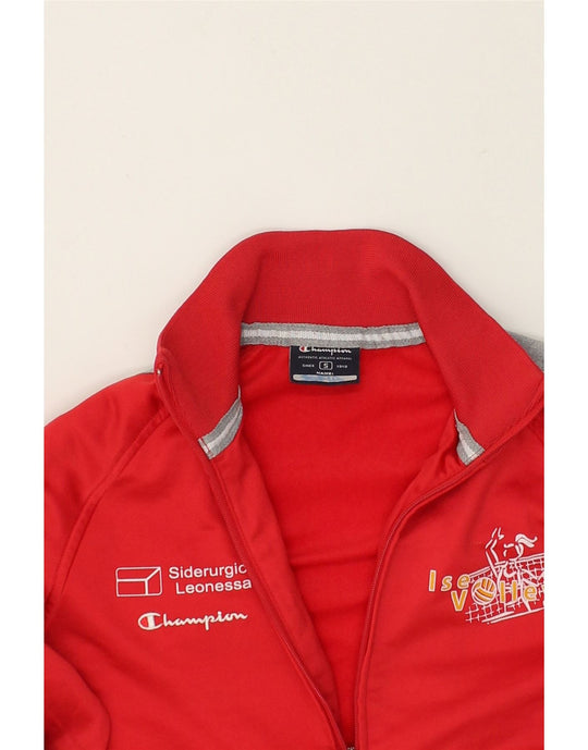 CHAMPION Womens Volley Graphic Tracksuit Top Jacket UK 10 Small Rosso Abbigliamento Vintage e di Seconda Mano Online Messina Hembry