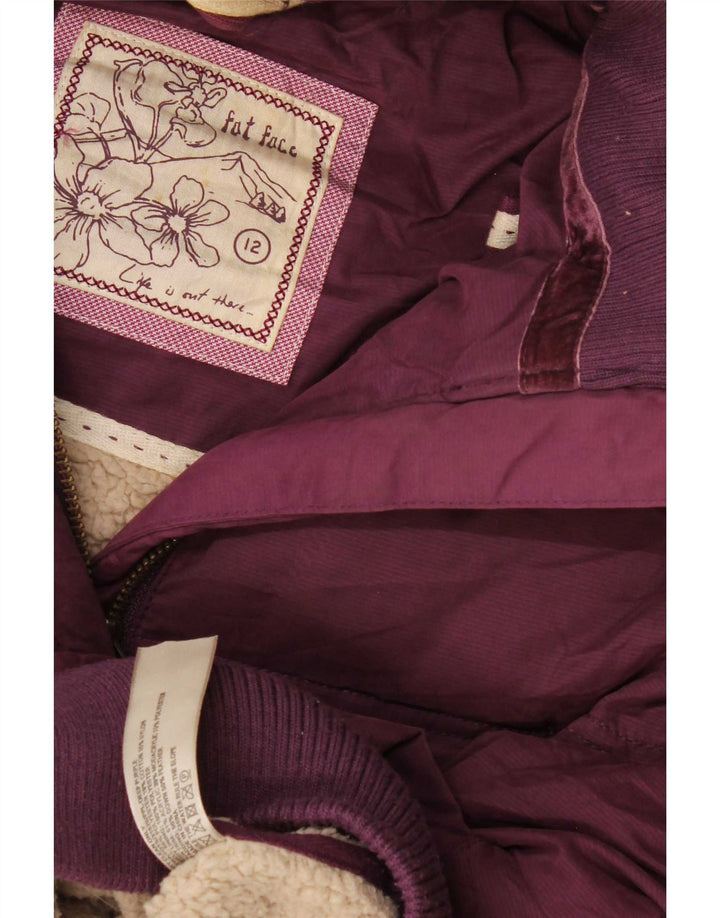 Fat Face Womens Hooded Padded Gilet UK 12 Medium Maroon Polyester