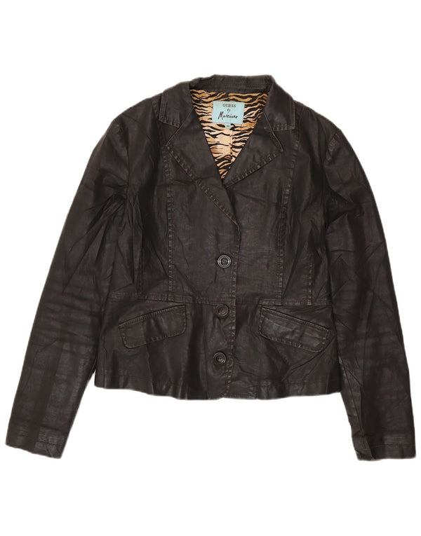 GUESS BY MARCIANO Womens Crop 3 Button Blazer Jacket IT 46 Large Black