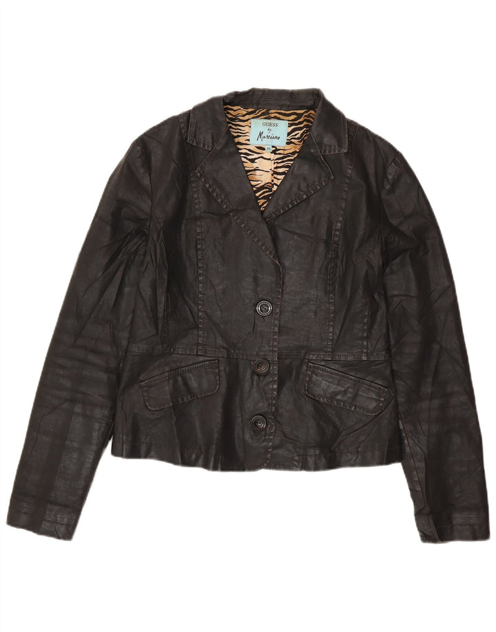 GUESS BY MARCIANO Womens Crop 3 Button Blazer Jacket IT 46 Large Black