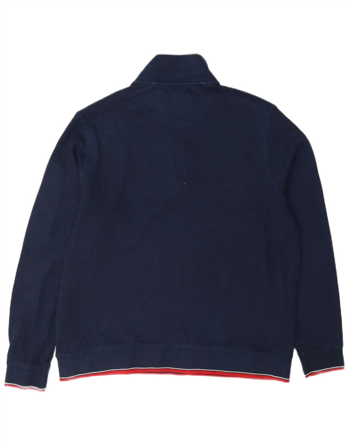 Marks & Spencer Mens Zip Neck Sweatshirt Jumper XL Navy Blue Cotton