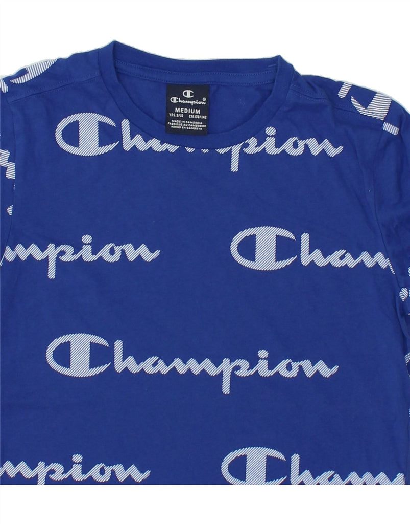 CHAMPION Boys Graphic T-Shirt Top 9-10 Years Medium Blue | Vintage Champion | Thrift | Second-Hand Champion | Used Clothing | Messina Hembry 