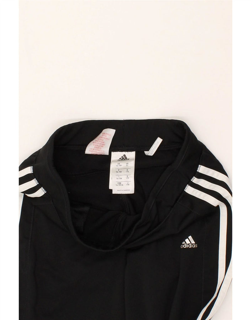 ADIDAS Girls Tracksuit Trousers 14-15 Years Black Polyester Vintage Adidas and Second-Hand Adidas from Messina Hembry 