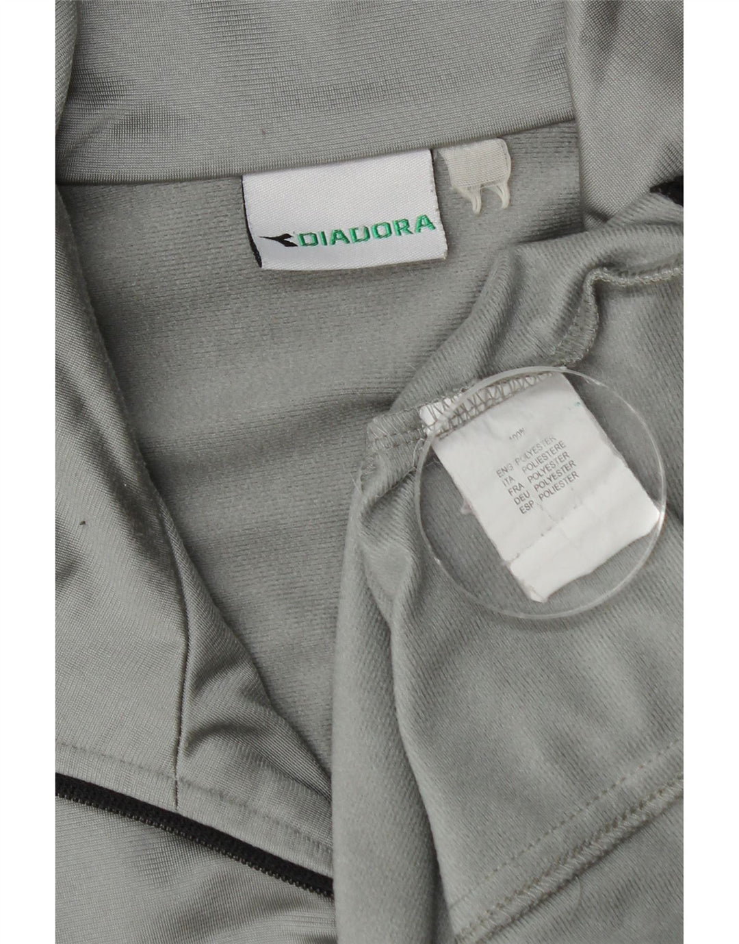 Diadora Mens Tracksuit Top Jacket Large Grey Colourblock Polyester