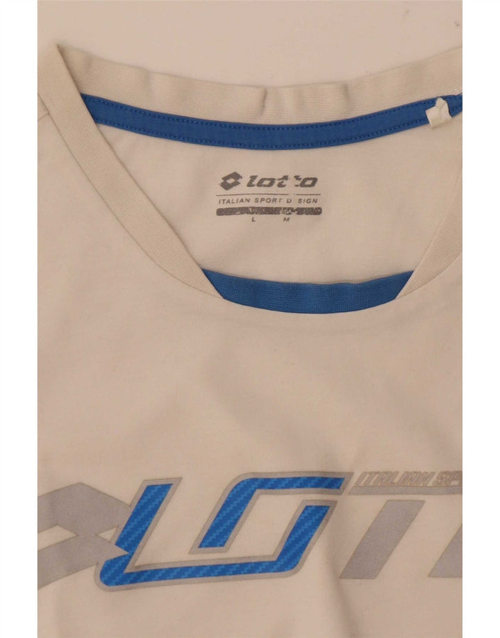 Lotto Mens Graphic T-Shirt Top Medium White