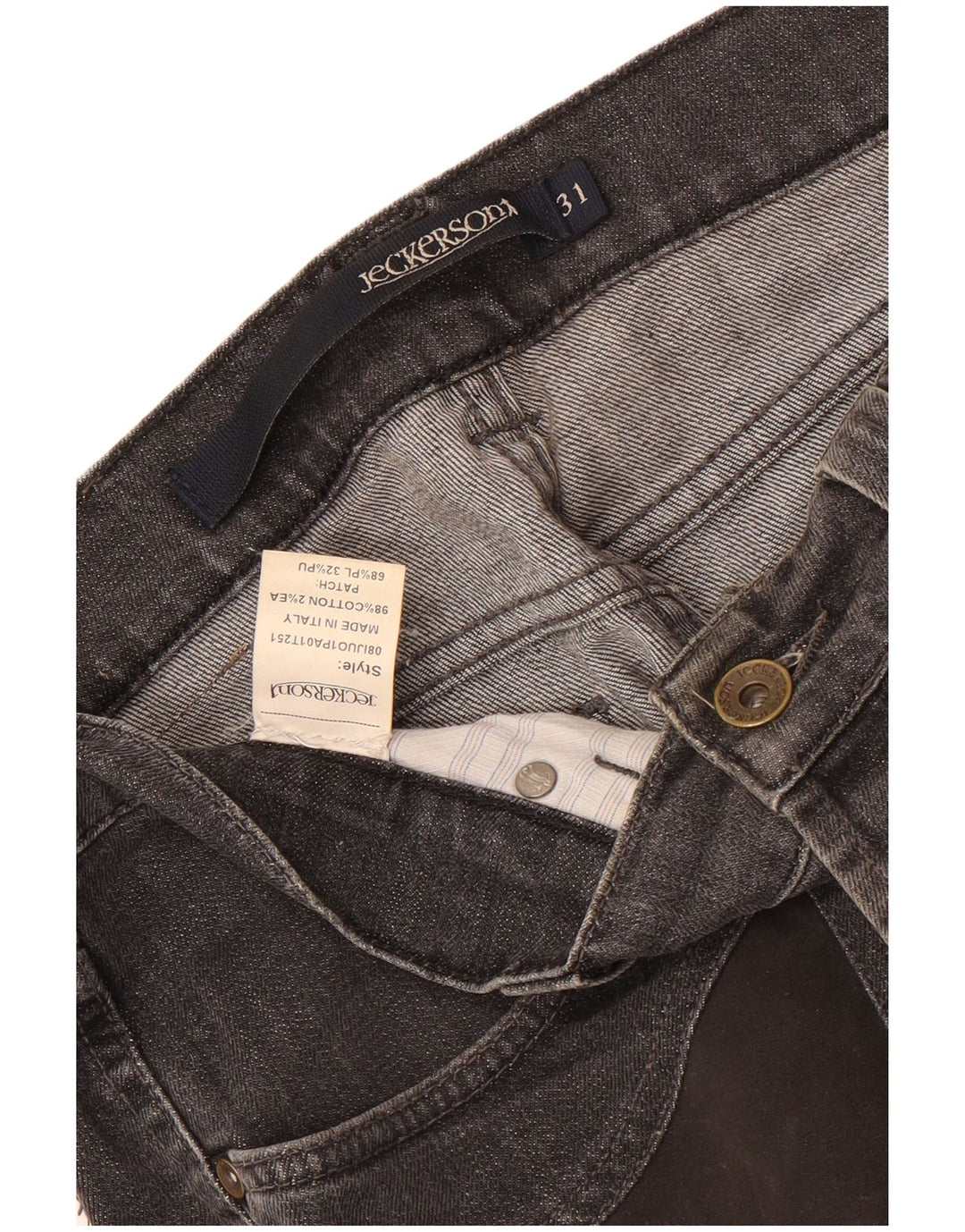 Jeckerson Mens Slim Jeans W31 L32 Grey Cotton