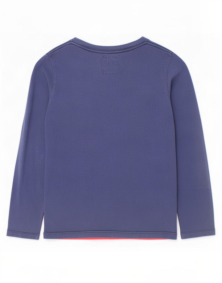 Levi's Boys Graphic Top Long Sleeve 9-10 Years Navy Blue Colourblock