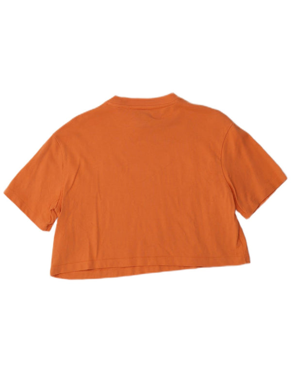 Nike Womens Crop Oversized T-Shirt Top UK 10 Small Orange Cotton