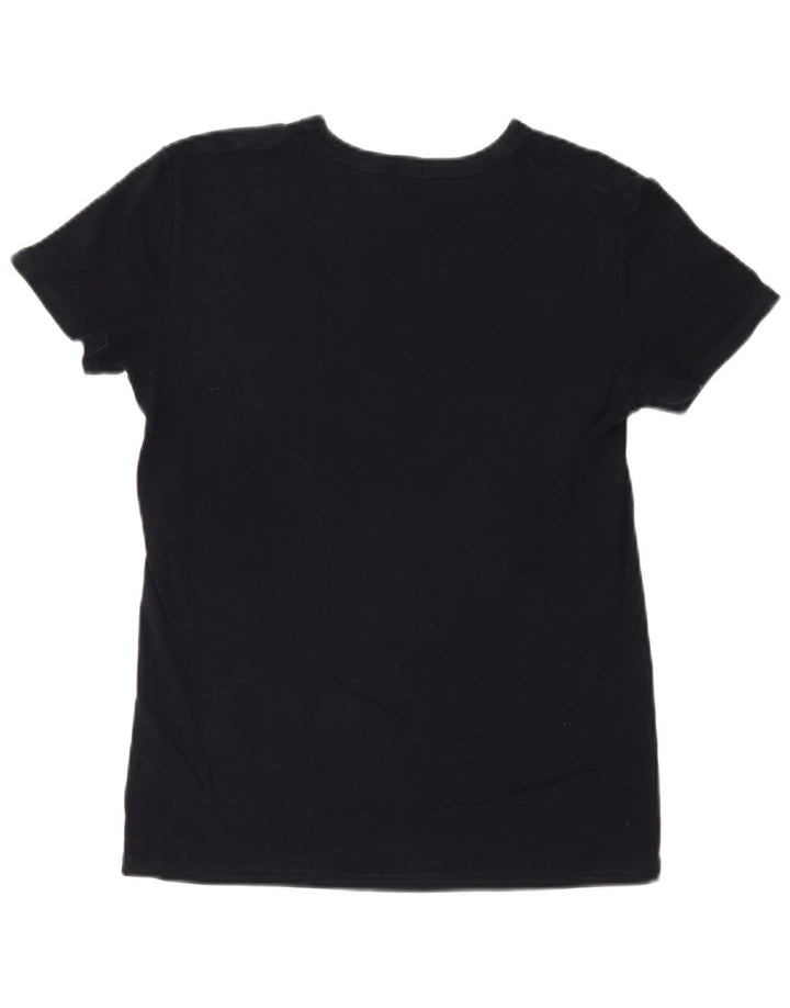 Benetton Womens Graphic T-Shirt Top UK 14 Medium Navy Blue