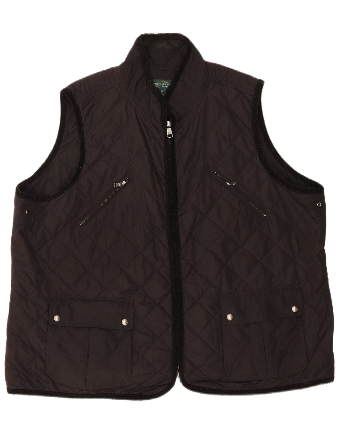 Ralph Lauren Womens Quilted Gilet UK 22 3XL Black Polyester