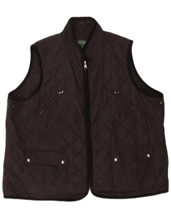 Ralph Lauren Womens Quilted Gilet UK 22 3XL Black Polyester