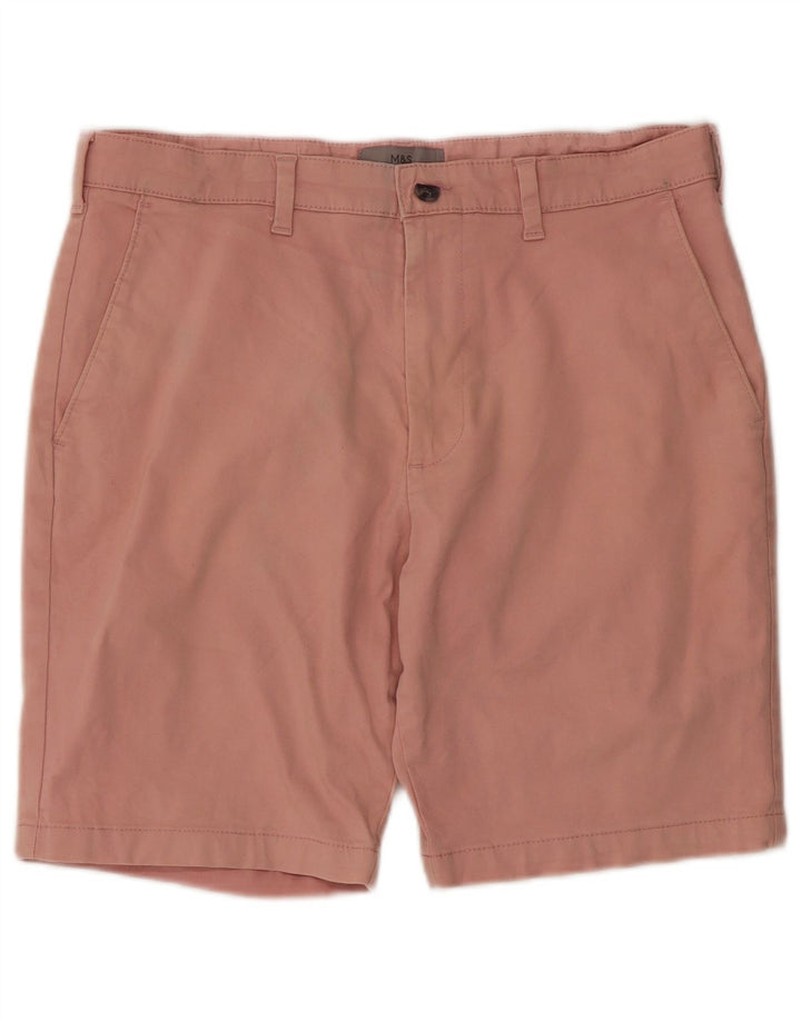 Marks & Spencer Mens Chino Shorts W32 Medium Pink Cotton
