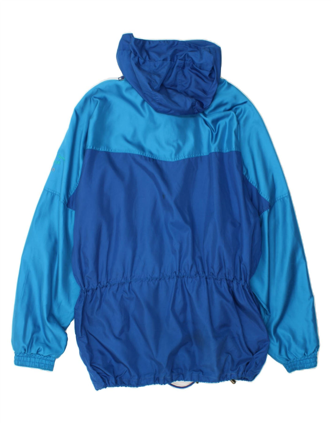 DUBIN Mens Hooded Raincoat IT 54 2XL Blue Colourblock Polyester Vintage Dubin and Second-Hand Dubin from Messina Hembry 
