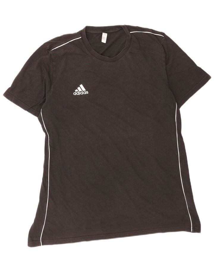 Adidas Mens T-Shirt Top Large Black Cotton