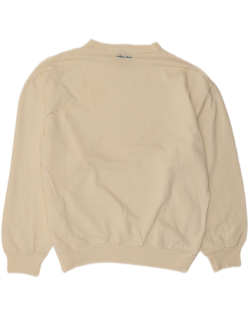 S.OLIVER Womens Oversized Crew Neck Jumper Sweater UK 16 Large Off White Vintage S.Oliver and Second-Hand S.Oliver from Messina Hembry 