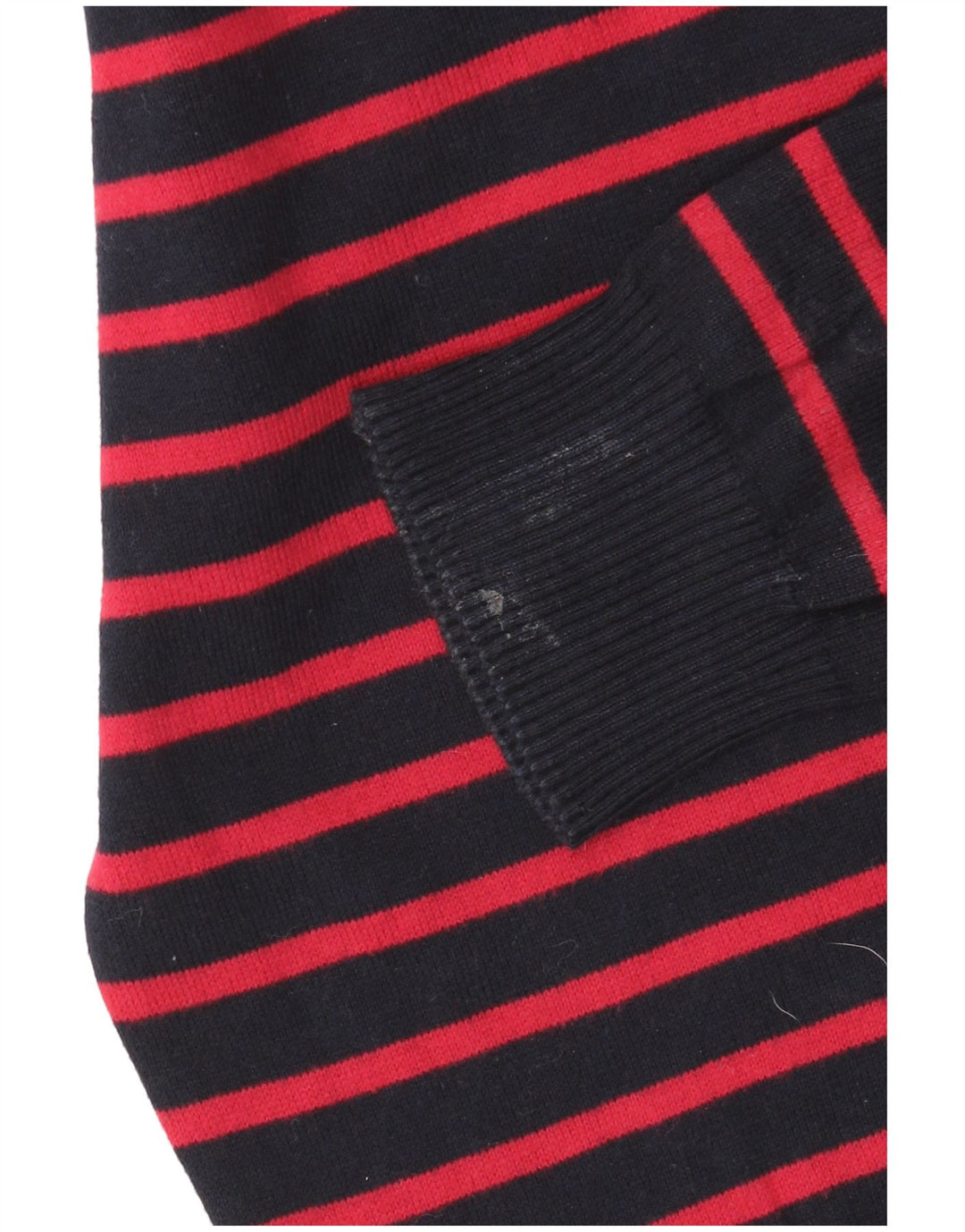 Zara Mens Crew Neck Jumper Sweater Medium Navy Blue Striped Cotton