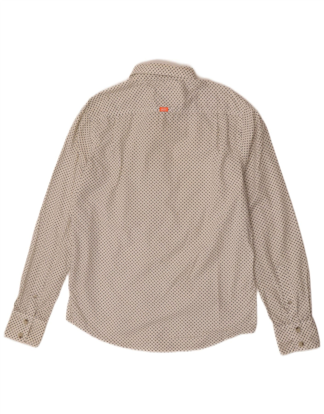 Superdry Mens Laundered Cut Collar Shirt XL White Spotted Cotton