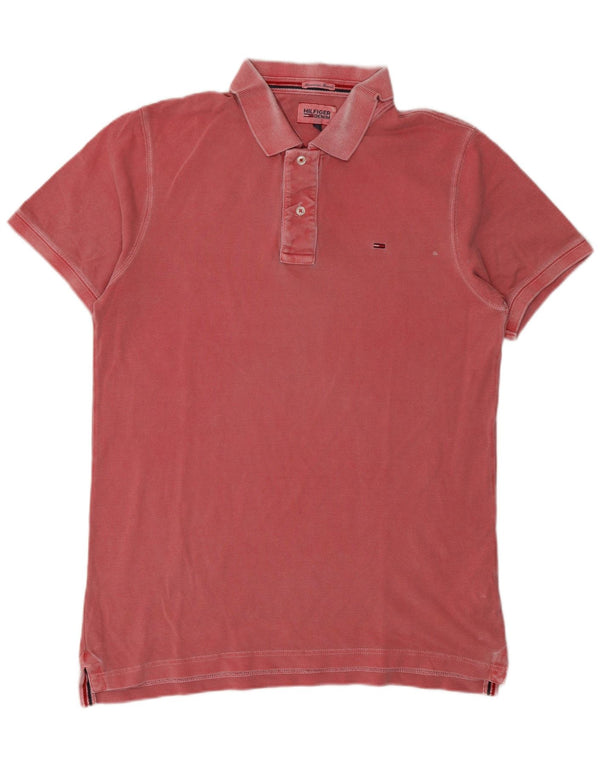 Tommy Hilfiger Mens Polo Shirt Large Red Cotton