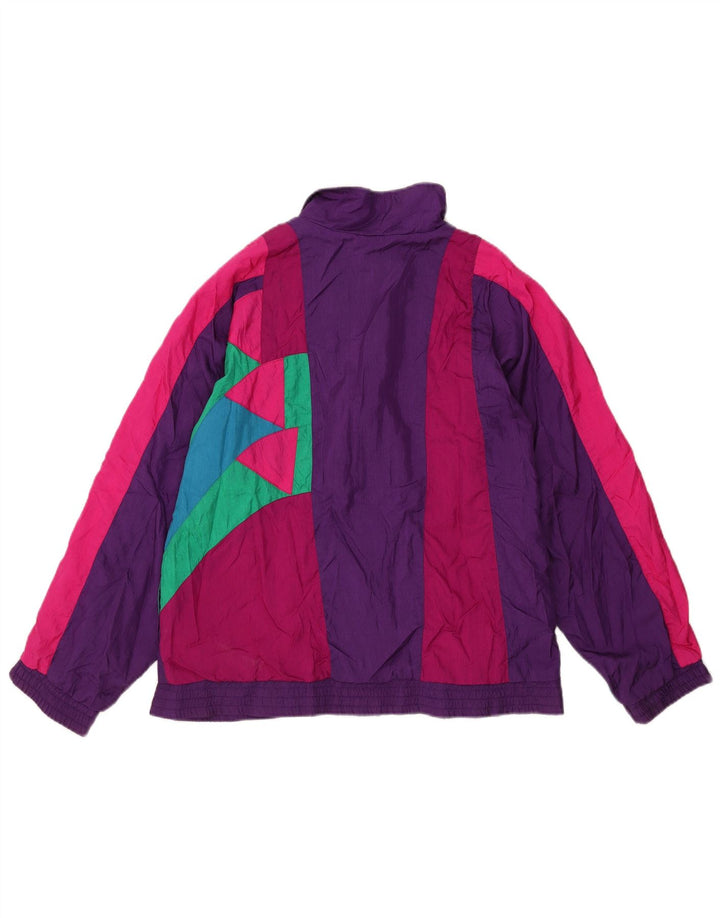 Sunterra Mens Tracksuit Top Jacket Large Purple Colourblock Nylon