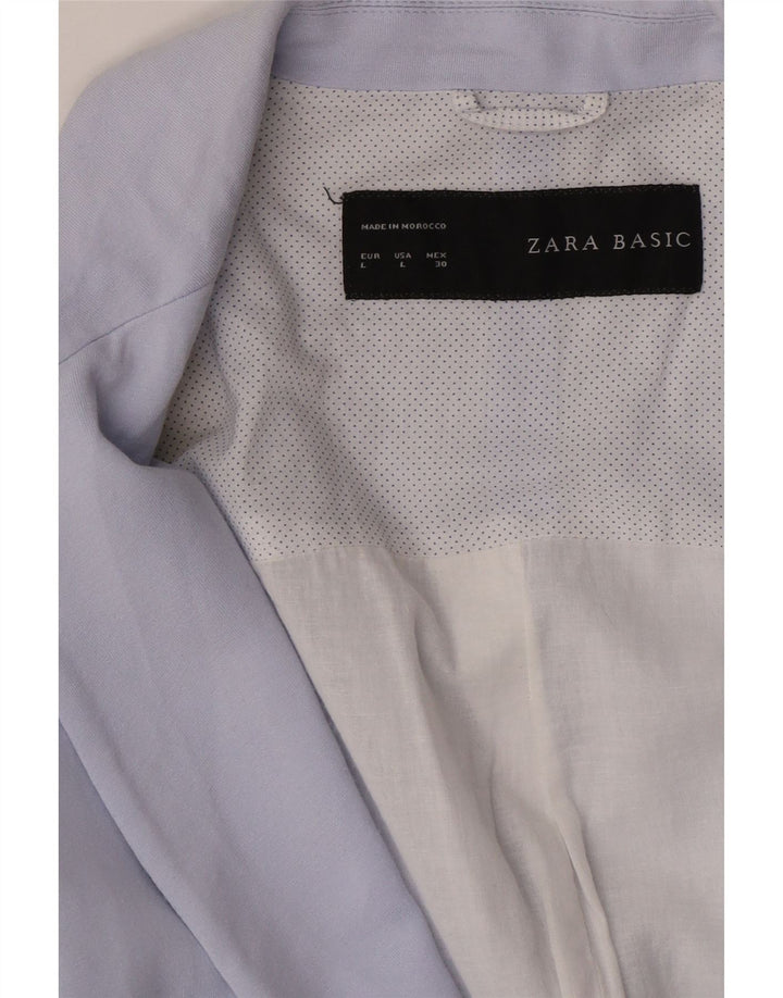 Zara Womens 1 Button Blazer Jacket UK 16 Large Blue