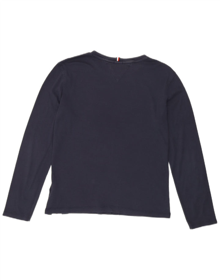 TOMMY HILFIGER Boys Top Long Sleeve 11-12 Years Navy Blue Cotton