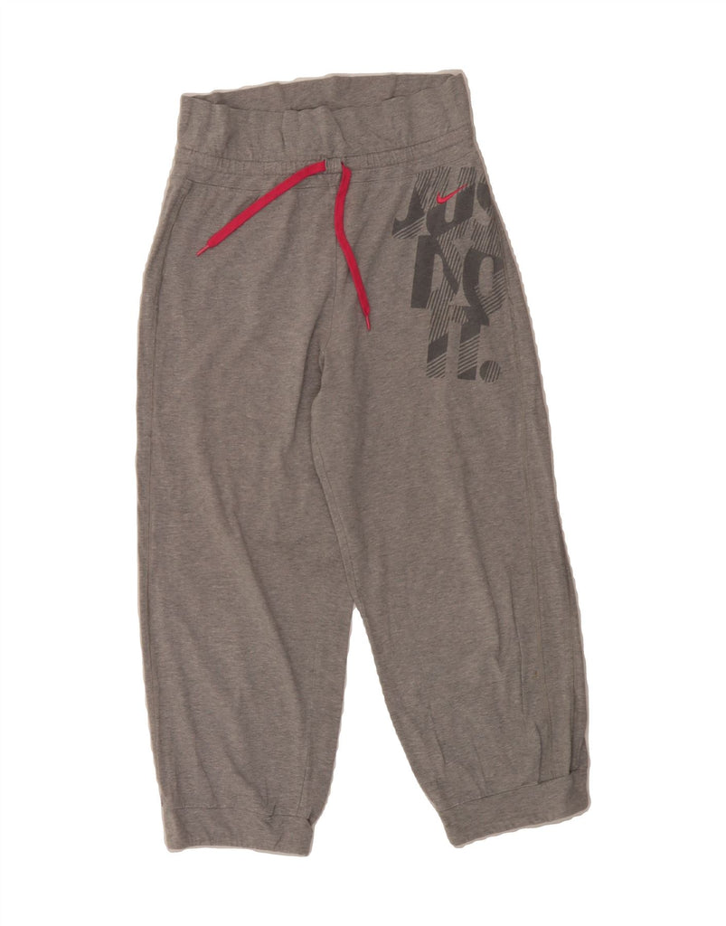 NIKE Girls Graphic Tracksuit Trousers Joggers 13-14 Years XL Grey Cotton Vintage Nike and Second-Hand Nike from Messina Hembry 