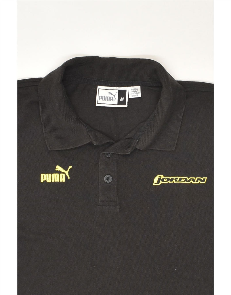 PUMA Mens Polo Shirt Medium Black Cotton | Vintage Puma | Thrift | Second-Hand Puma | Used Clothing | Messina Hembry 