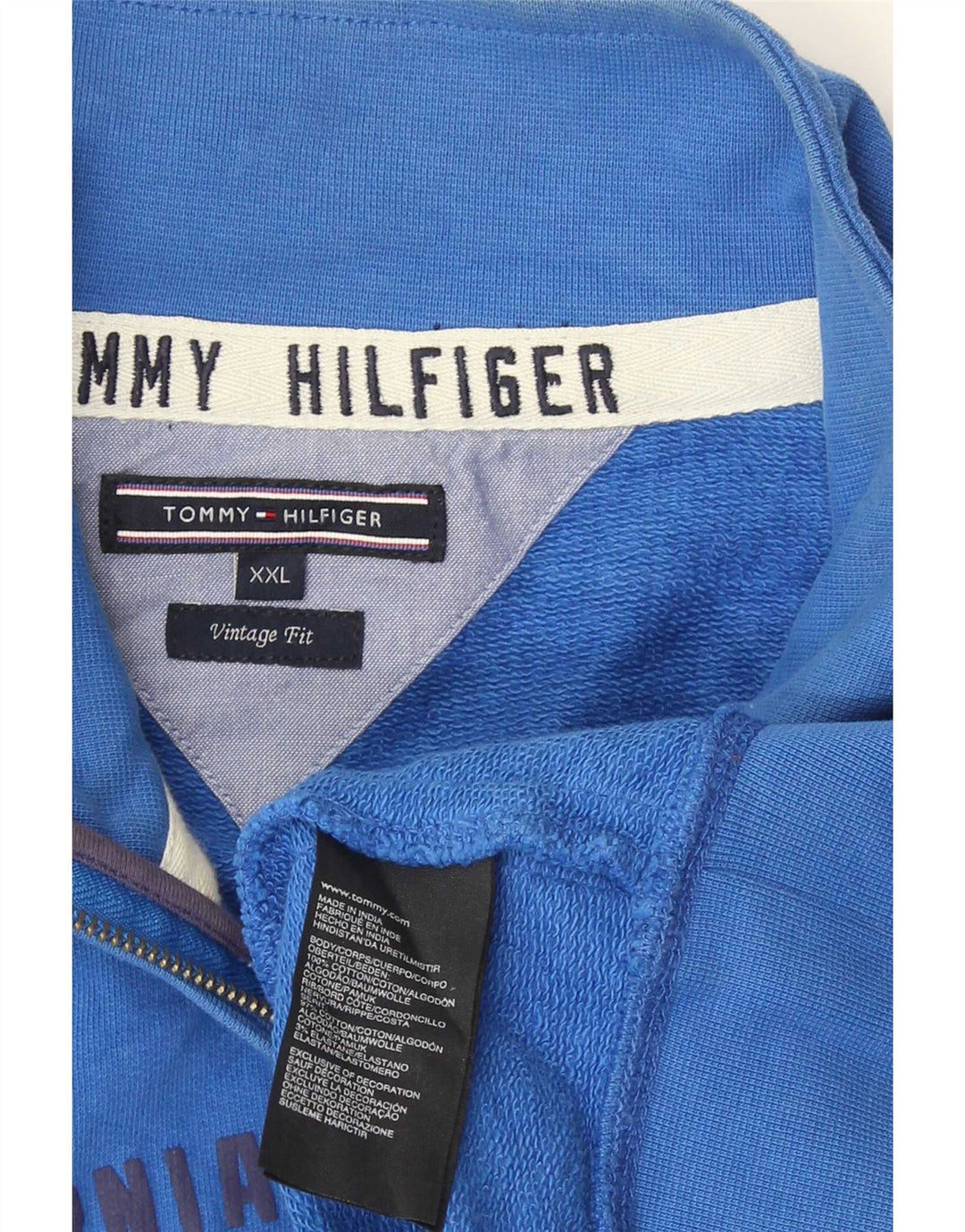 Tommy Hilfiger Mens Graphic Tracksuit Top Jacket 2XL Blue Cotton