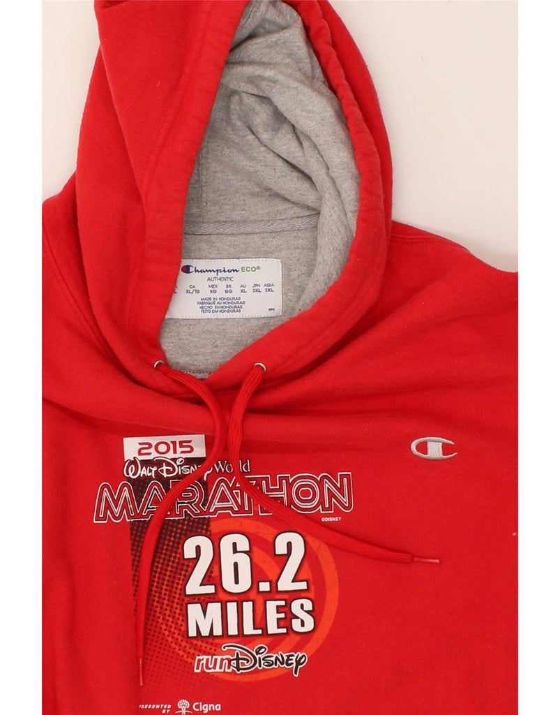 CHAMPION Mens Graphic Hoodie Jumper XL Red Cotton | Vintage Champion | Thrift | Second-Hand Champion | Used Clothing | Messina Hembry 