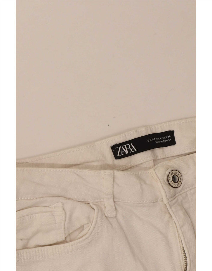 Zara Womens Denim Shorts EU 36 XS W26 White