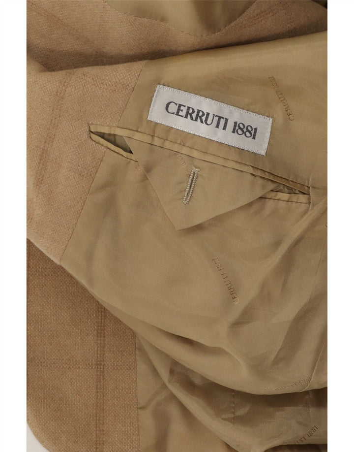 CERRUTI 1881 Mens 3 Button Blazer Jacket UK 38 Medium Beige Check