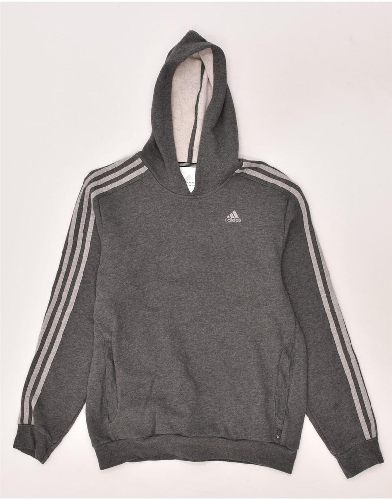 ADIDAS Boys Hoodie Jumper 13-14 Years Grey Cotton | Vintage Adidas | Thrift | Second-Hand Adidas | Used Clothing | Messina Hembry 