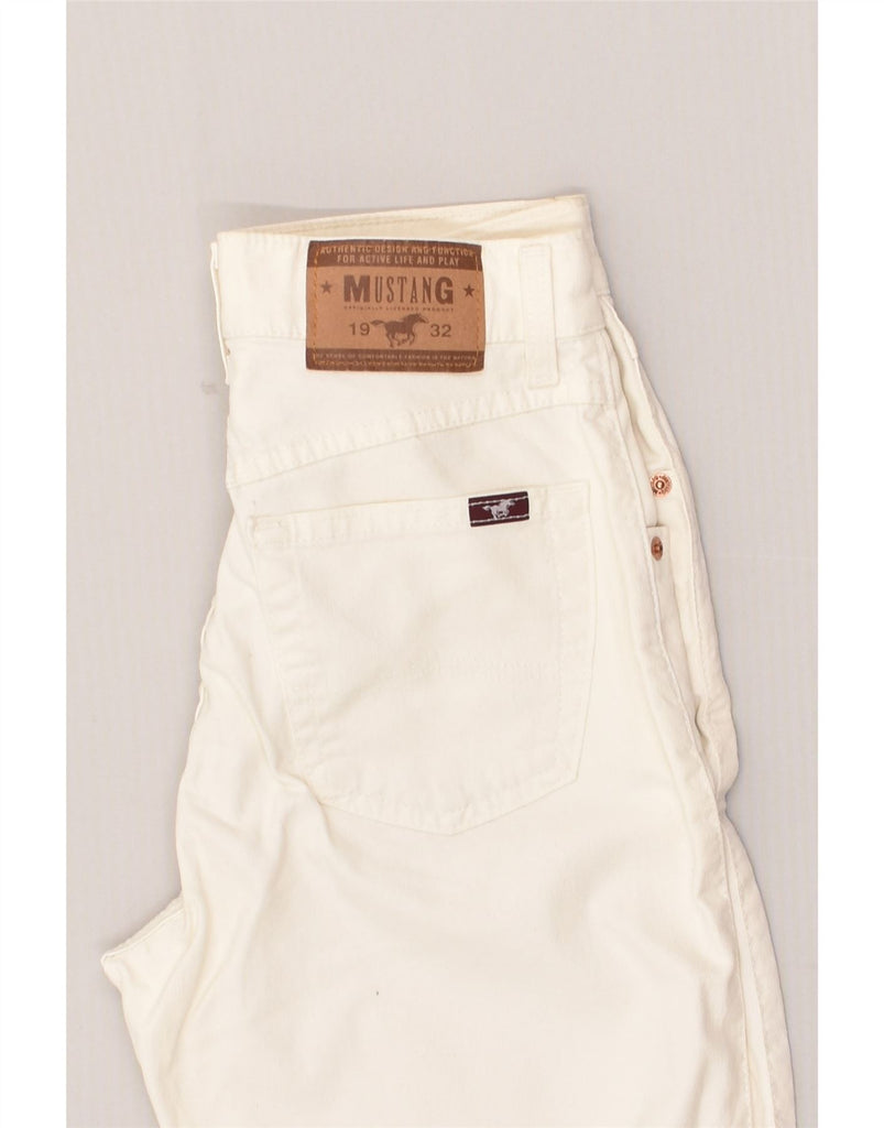 MUSTANG Womens Slim Jeans W28 L30  White Cotton | Vintage Mustang | Thrift | Second-Hand Mustang | Used Clothing | Messina Hembry 