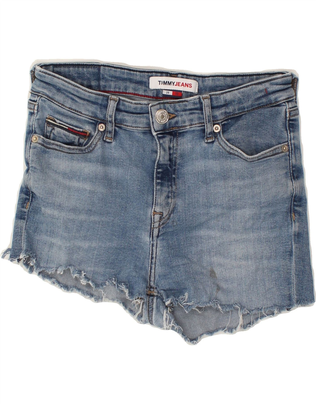 TOMMY HILFIGER Womens Denim Shorts W28 Medium Blue Cotton Vintage Tommy Hilfiger and Second-Hand Tommy Hilfiger from Messina Hembry 