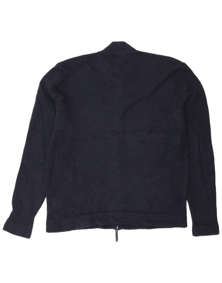 Jaeger Mens Cardigan Sweater 2XL Navy Blue Polyamide