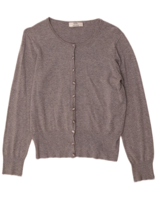 Marks & Spencer Womens Stretch Cardigan Sweater UK 10 Small Grey Flecked